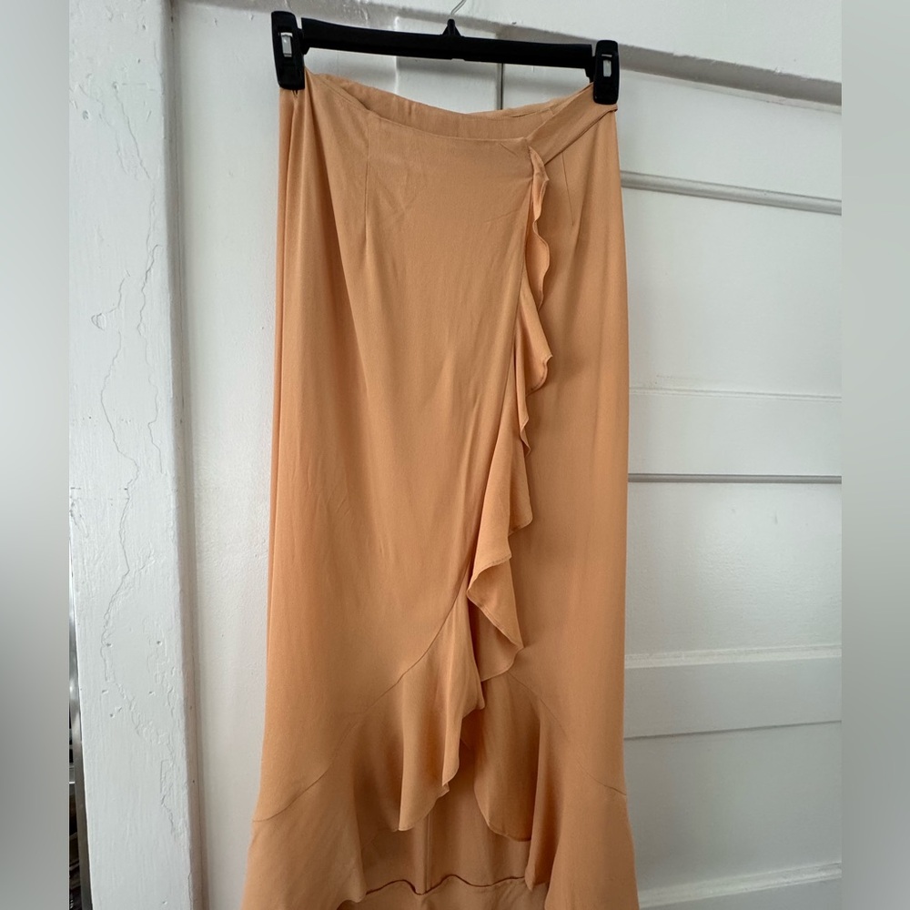 NWT WeWoreWhat Swim Malia Wrap Skirt in Maple Sugar – Size Small - Picture 4 of 10